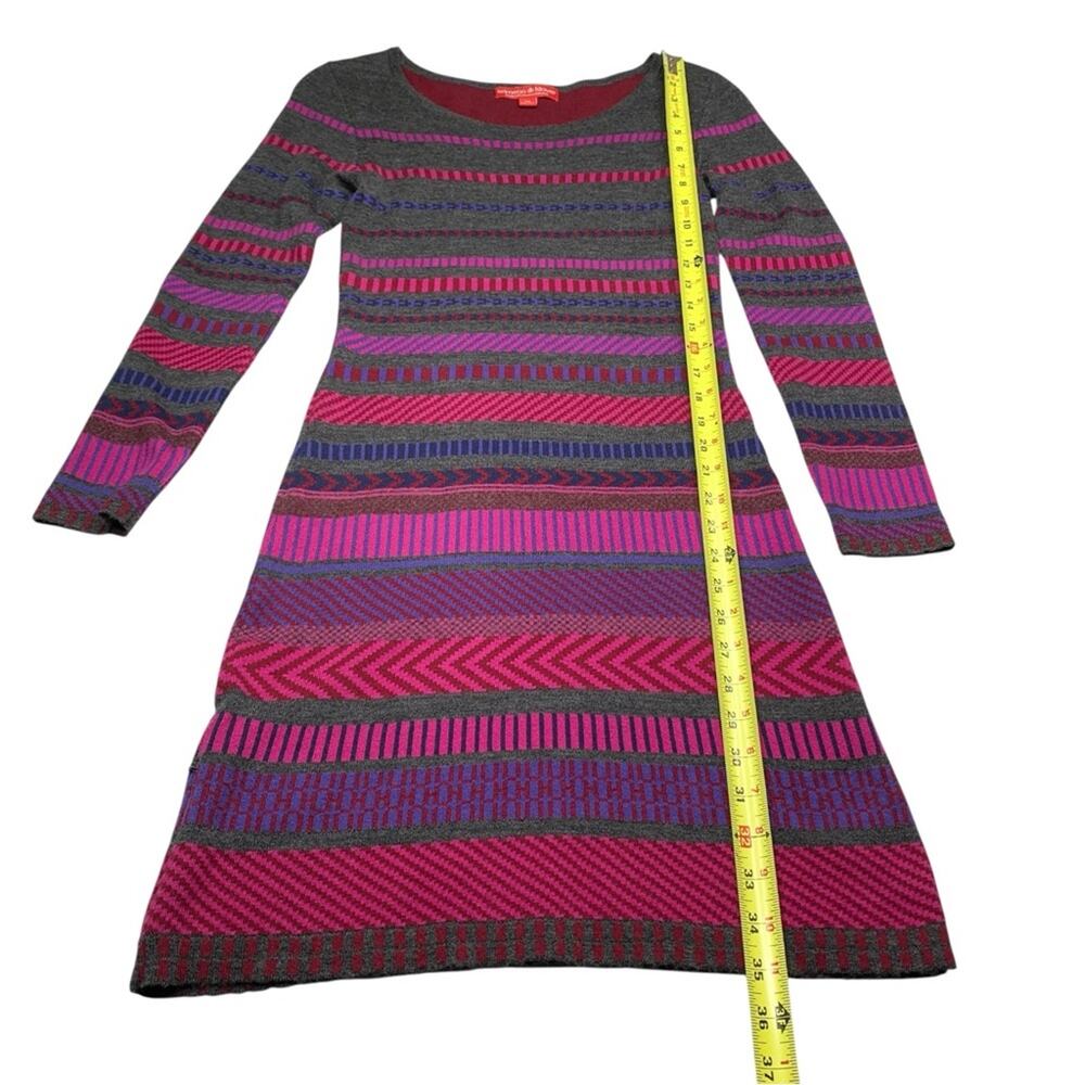 Krimson Klover Tallchief Sweater Dress XS Wool Silk Fair Isle Chevron Stripe - Picture 8 of 11